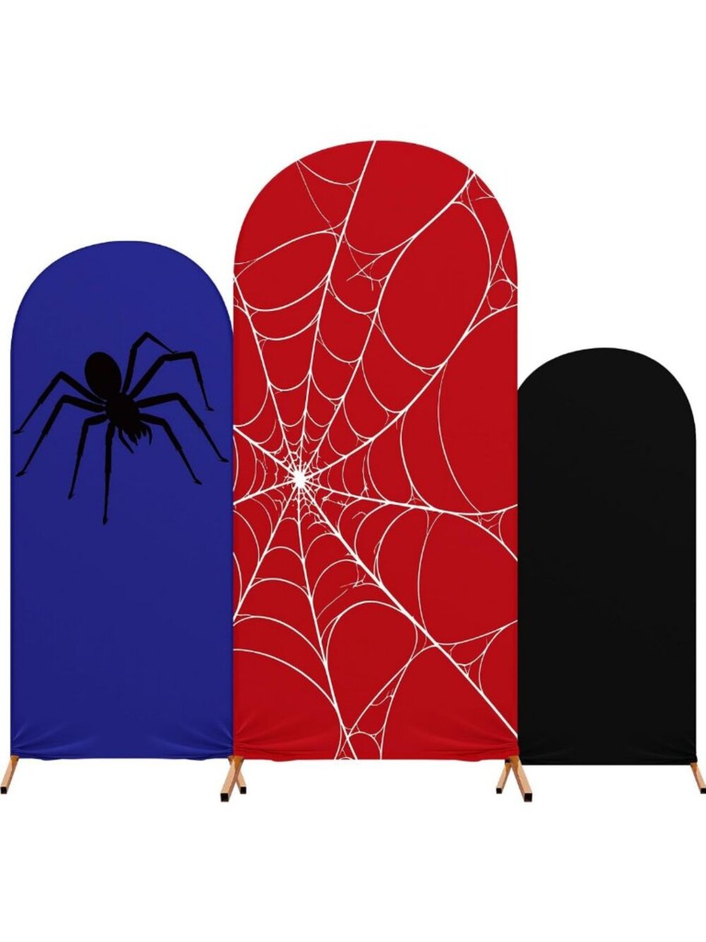 3 Pcs Spider Web Arch Backdrop Cover Set - Halloween Decor, 4ft 5ft 6ft Sizes